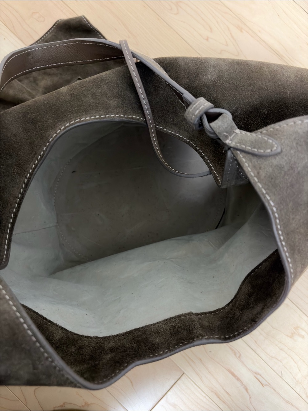 Everyday Suede Hobo Bag - Taupe Brown - Picture 3 of 5